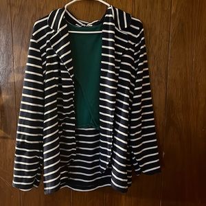 Navy blue and white stripe blazer